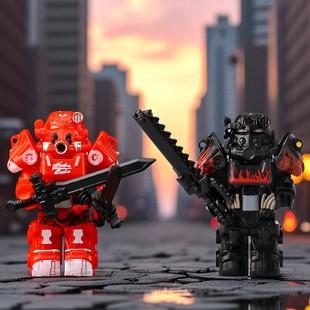 适用乐高第三方辐射动力装甲T60机甲机器人拼装积木人仔玩具CD718