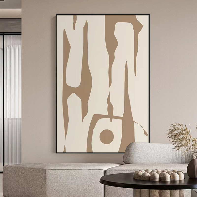 现代简约客厅沙发背景墙挂画轻奢抽象侘寂风玄关卧室装饰画高级感