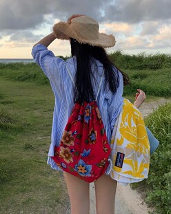 秒现weloveeva韩国代购|SKINNYPIG官网采购清爽蓝色竖条纹衬衫