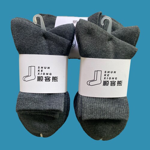 顺客熊男中筒手工对目运动袜吸汗