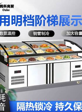 三层阶梯式冷藏冷冻商用展示柜卤菜凉菜阶梯冰台保鲜展示柜点菜柜