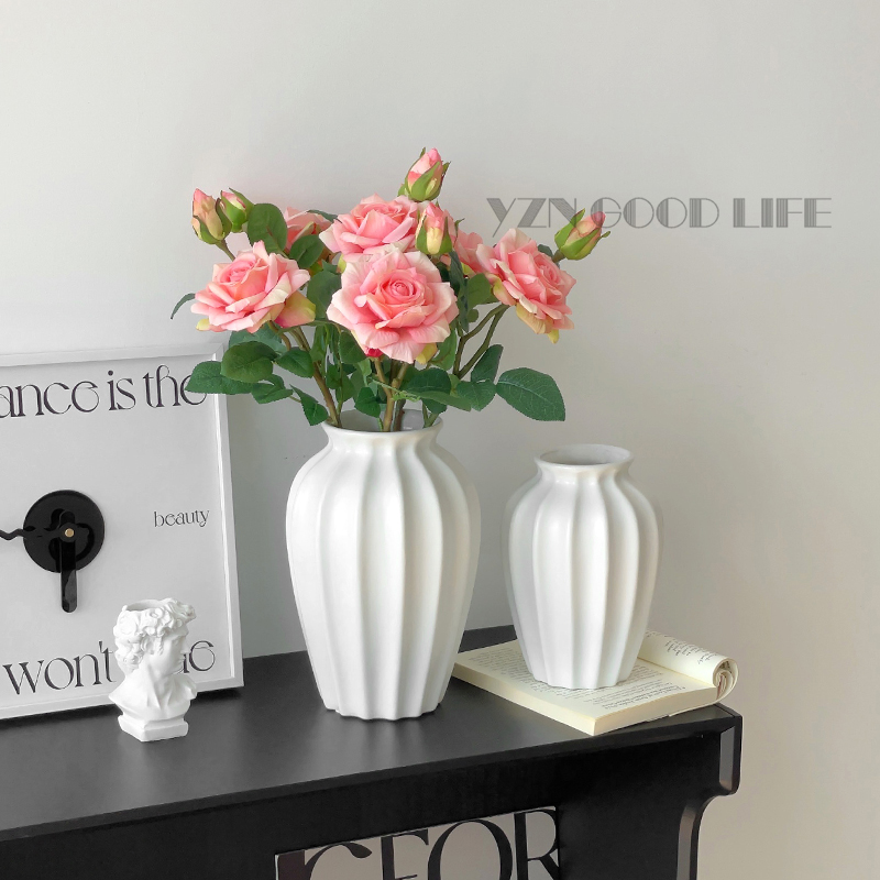 法式陶瓷花瓶高级感插花复古美式玫瑰鲜花客厅玄关摆件白色奶油风,家居饰品,花瓶,淘宝优惠券,粉丝福利购,淘宝优惠卷