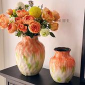 法式 饰 中古陶瓷花瓶彩色斑点设计艺术餐桌茶几客厅水养鲜花小众装