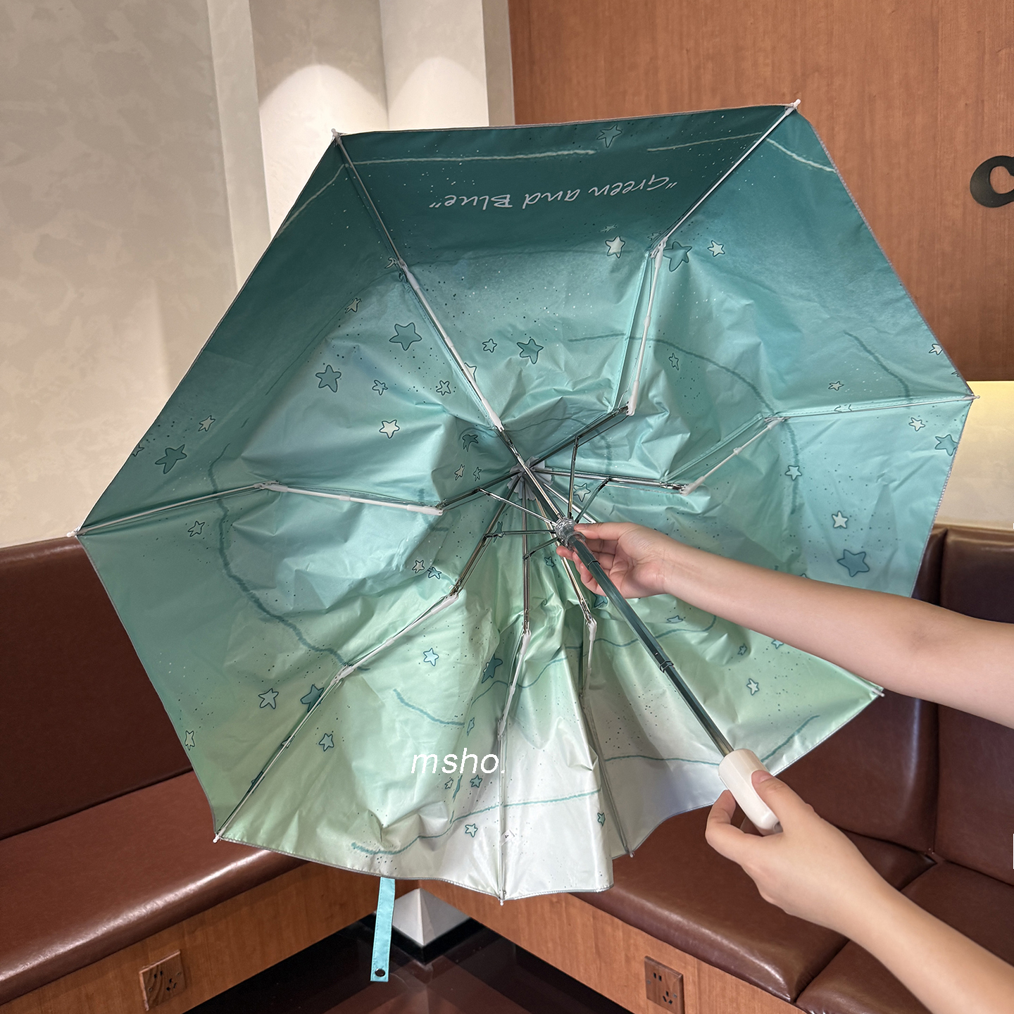 msho钛银自动雨伞女ins高颜值伞