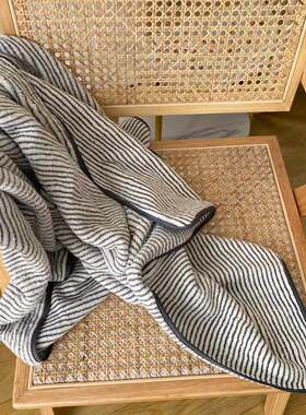 msho自用款~灰色条纹可穿可裹洗澡珊瑚绒毛巾浴巾女夏天家用浴巾