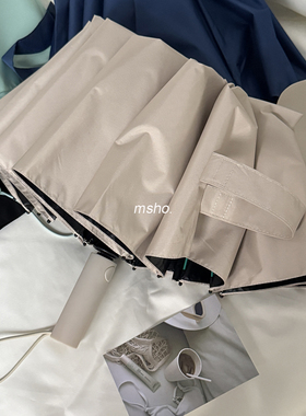 msho暴雨专用高颜值纯色加大加固雨伞晴雨两用女结实抗风遮阳伞男