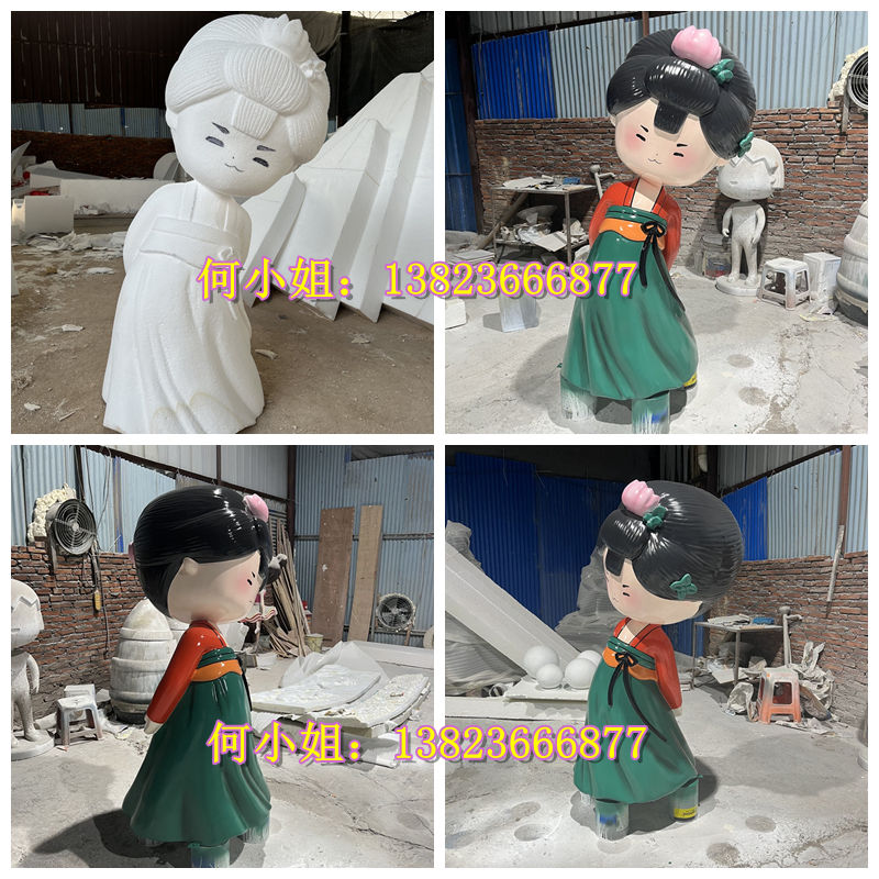 古代仕女唐代古风仙女卡通人物雕塑像仿陶瓷玻璃钢宫廷嫔妃形象IP