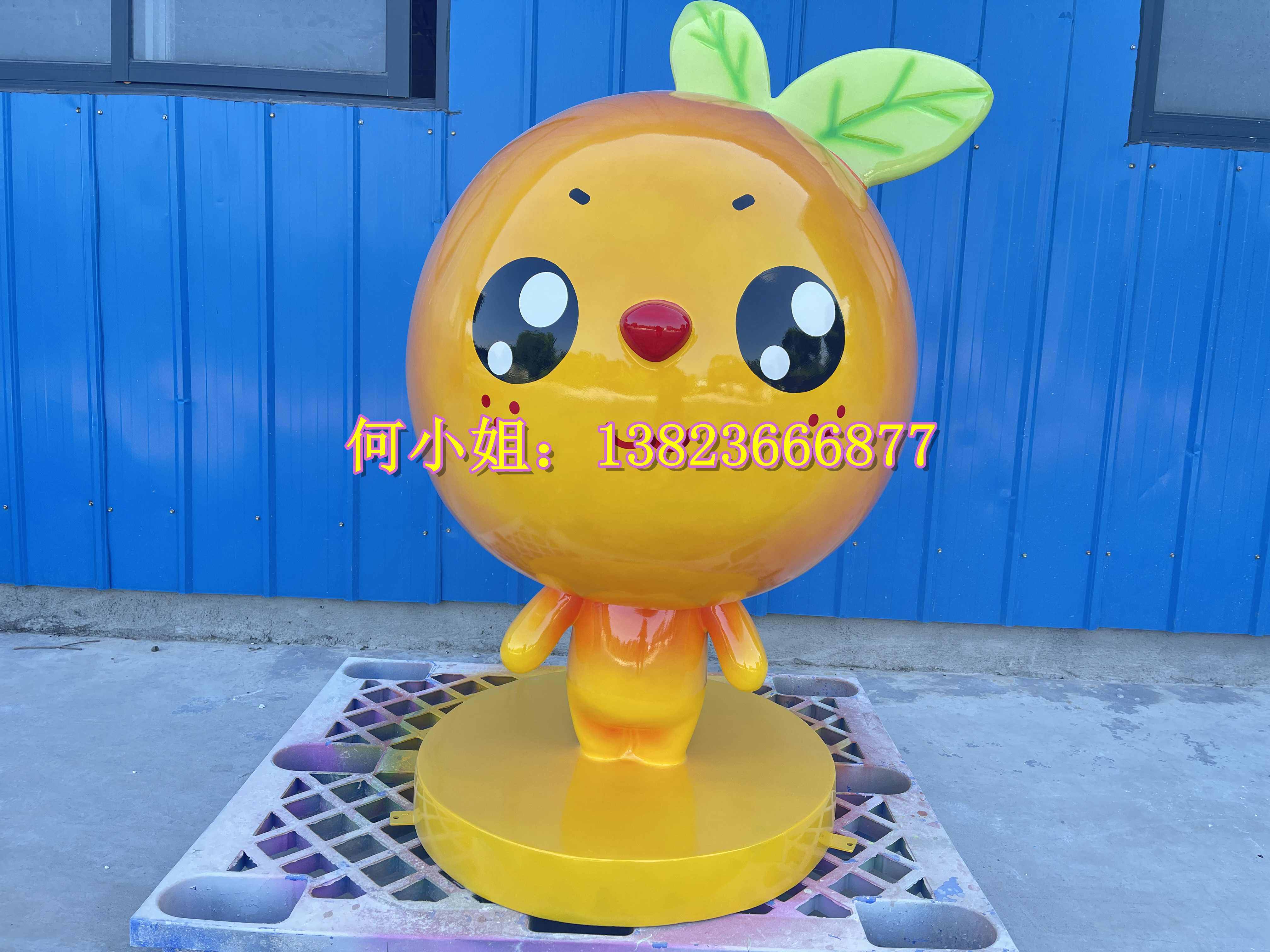 景区公园打卡引路玻璃钢橘子宝贝卡通形象吉祥物立体福娃雕塑摆件
