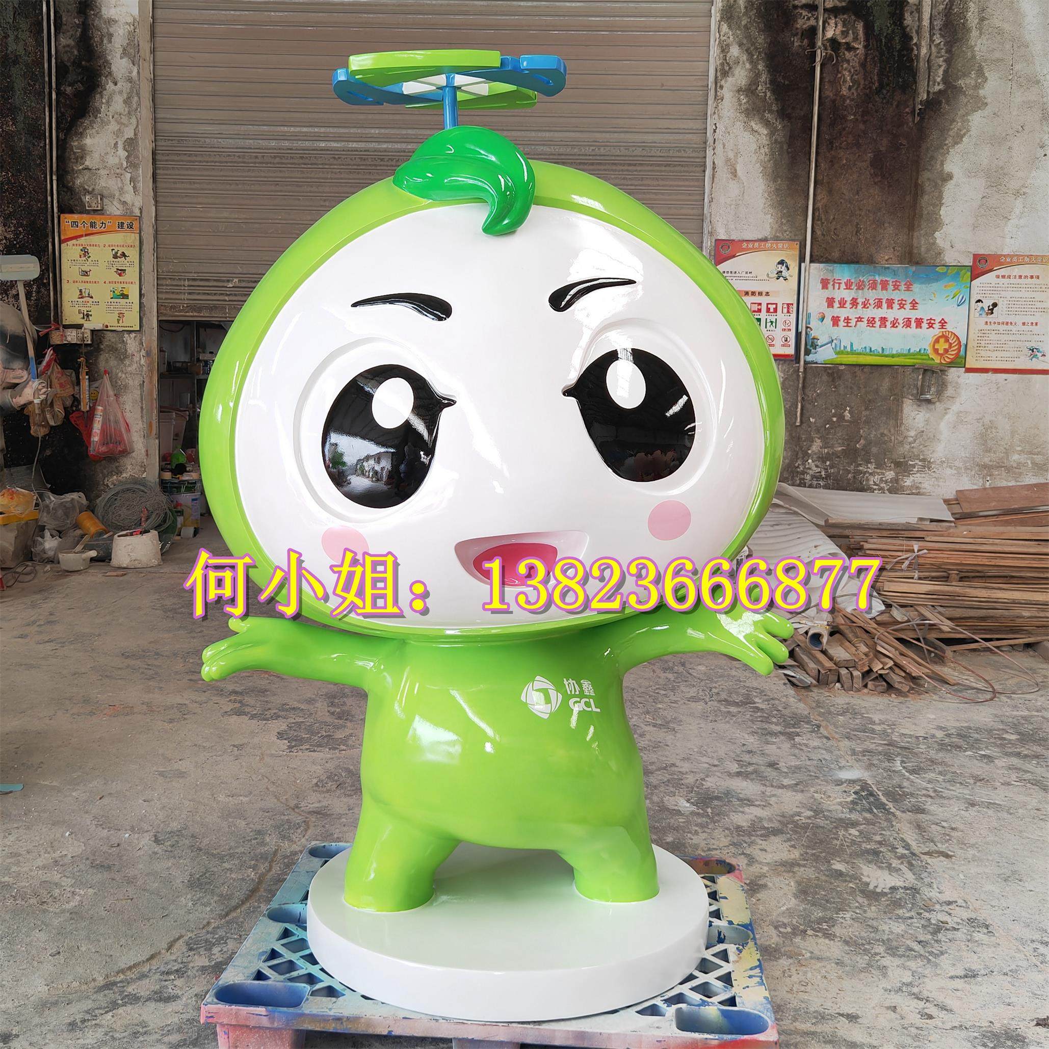 网络公司平台企业机构ip吉祥物立体福娃玻璃钢卡通ip雕塑公仔人偶