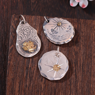 潮牌高级感潮流百搭嘻哈日银飞鸟羽毛银牌高桥椭圆牌DIY配件吊坠