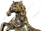 彩点28寸立马 动物进口手工艺术铜制摆设 巴基斯坦铜器