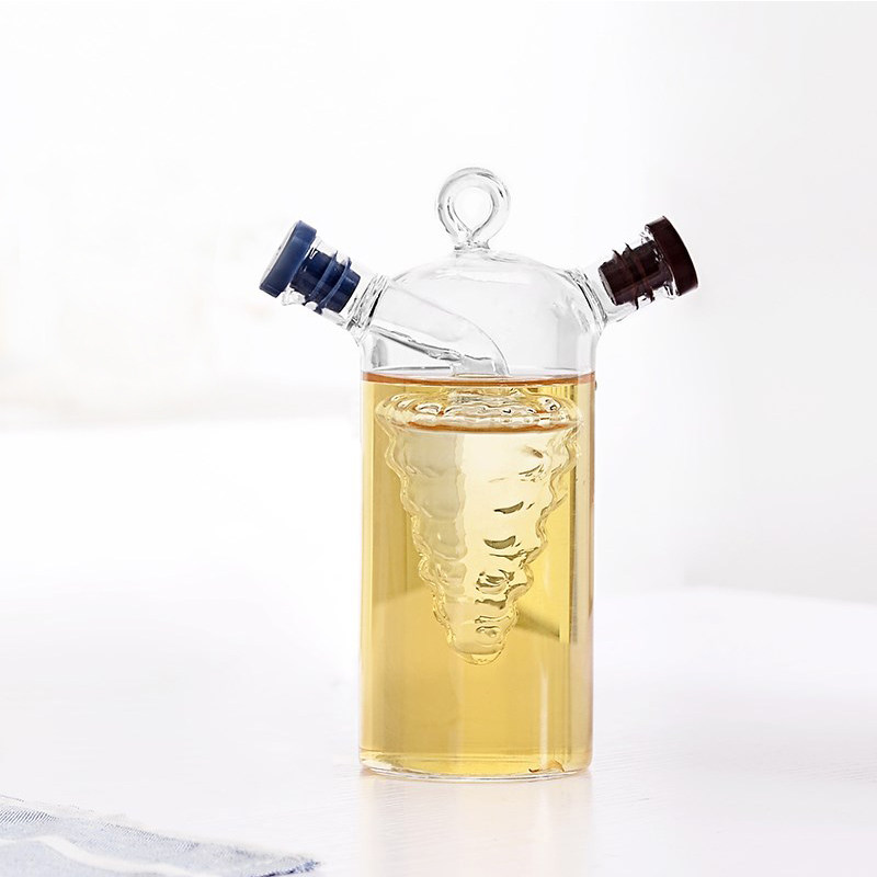 一屋窑创意大容量厨房双层耐热酱油醋瓶玻璃调料调味瓶密封防漏