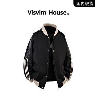 WINGS春秋新款 条纹棒球服百搭夹克外套男 VISVIM 品牌现货撤柜