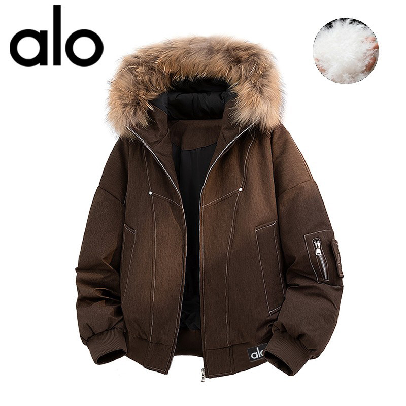 官方奥特莱斯品牌折扣 毛领连帽羽绒服男款冬季2025加厚防寒服