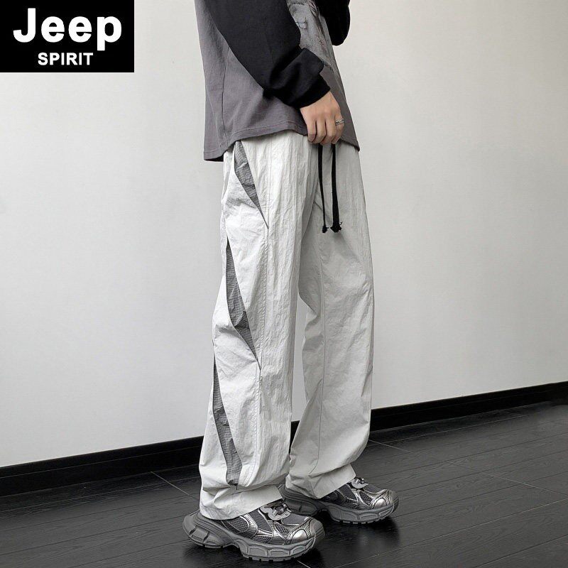 JEEPSPIRIT冰丝速干裤子男款夏季薄款骑行裤运动裤宽松直筒冲锋裤