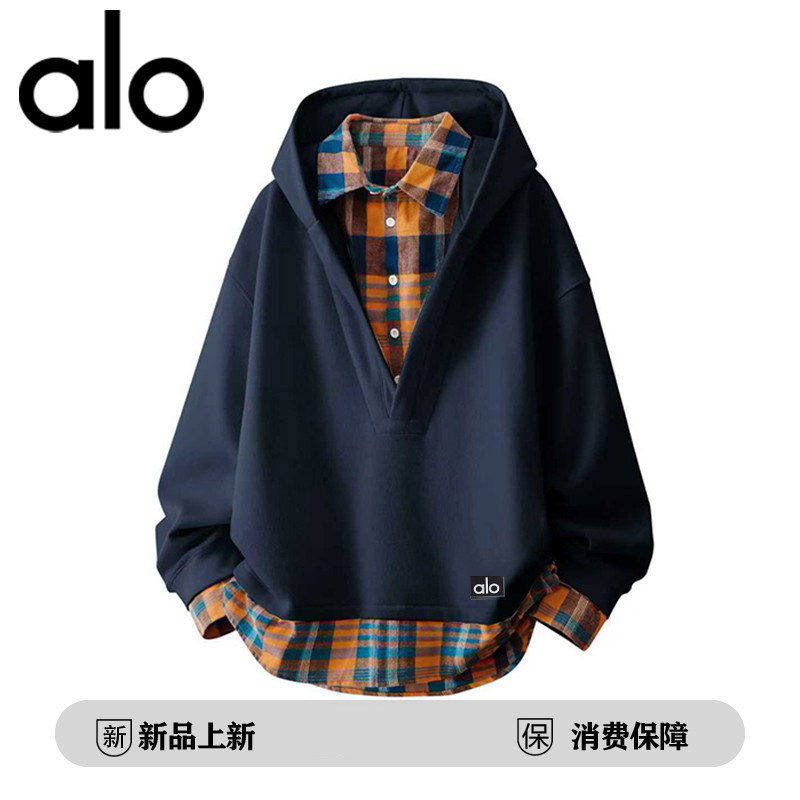 官方奥特莱斯】品牌折扣假两件连帽卫衣男款设计感小众套头衫上衣