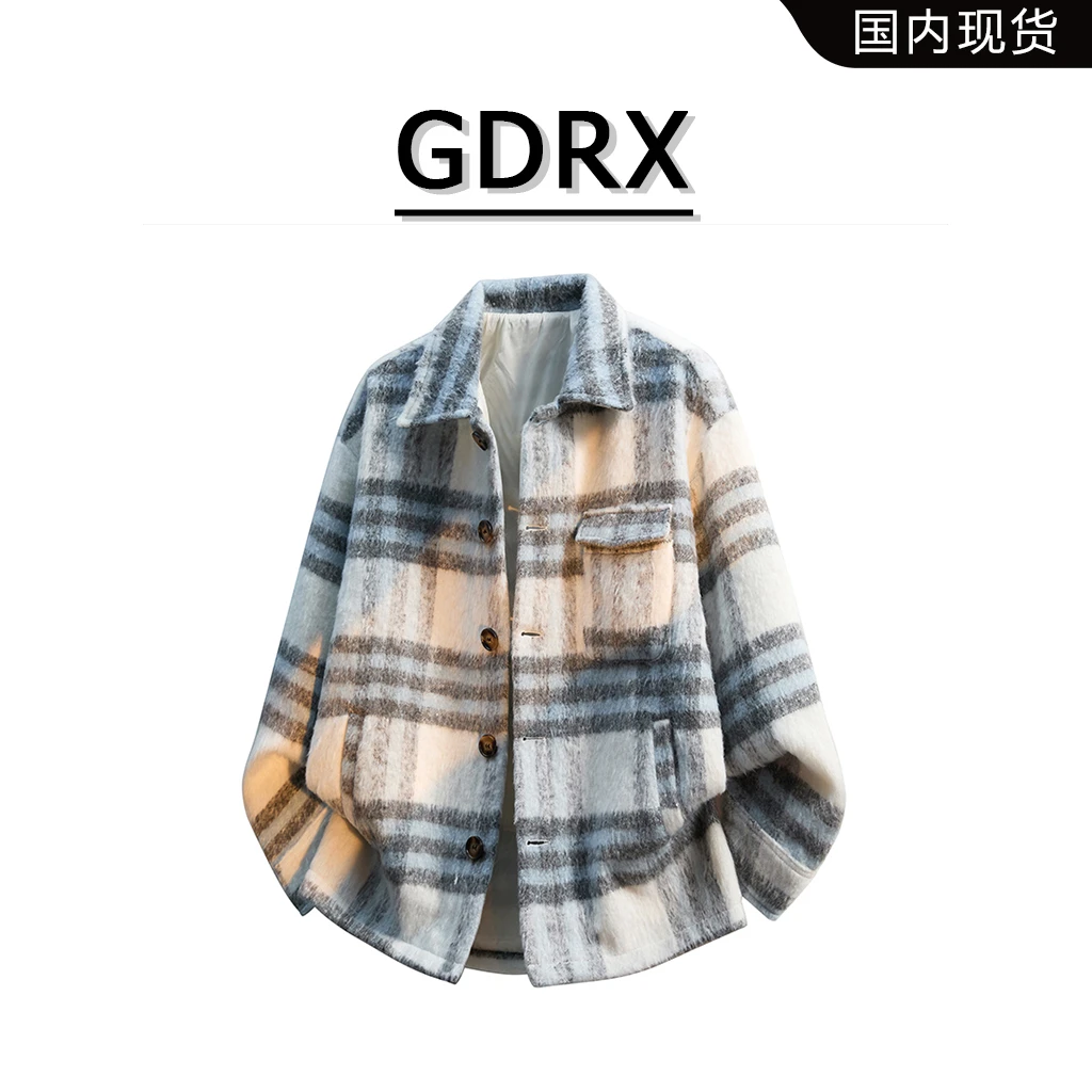 GDRX美式休闲夹克男款秋季潮流小香风翻领宽松百搭外套轻奢男装