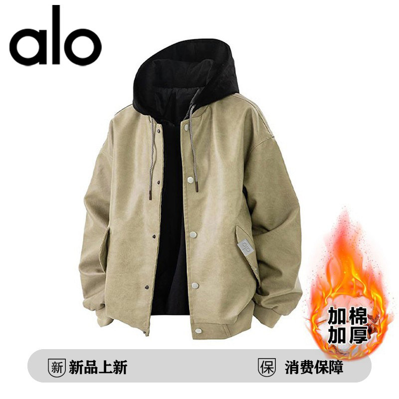 官方奥特莱斯品牌折扣 秋冬季美式复古PU皮衣男士连帽夹克外套