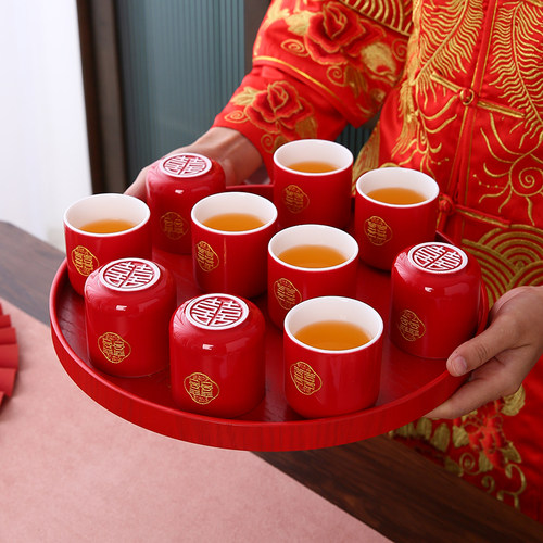 喜事瓷坊敬茶杯新款结婚茶具