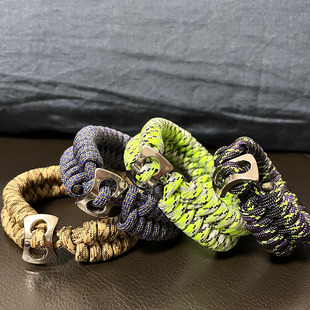 Plaid快速释放钛扣生存手环捆绑圈救生550伞绳编织战术笔手链户外