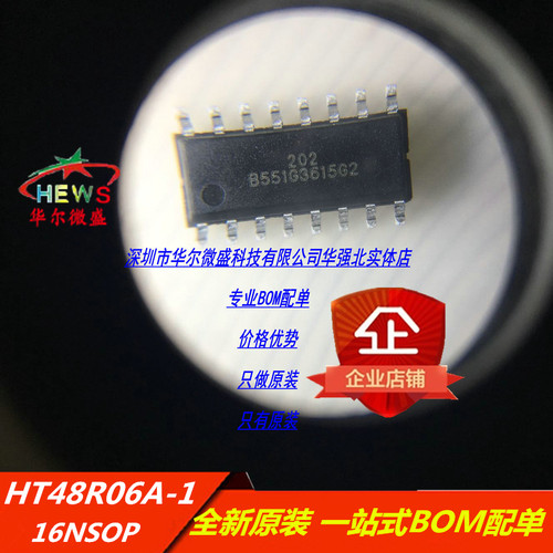 只做全新原装 HT48R06A-1 贴片SOP16代码:202 代理分销HOLTEK合泰