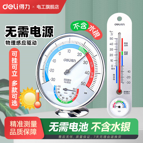 ①不准包退！得力温湿度计高精度