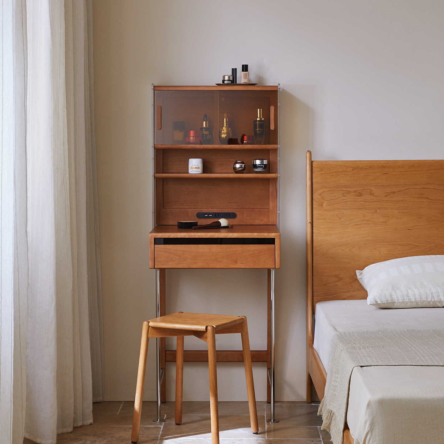 山念木作  1990梳妆台|北欧实木极简日式卧室现代简约化妆桌