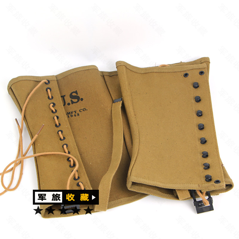 二战美军绑腿 尺寸4R 厚帆布绑腿 户外战术军迷装备 野外装具