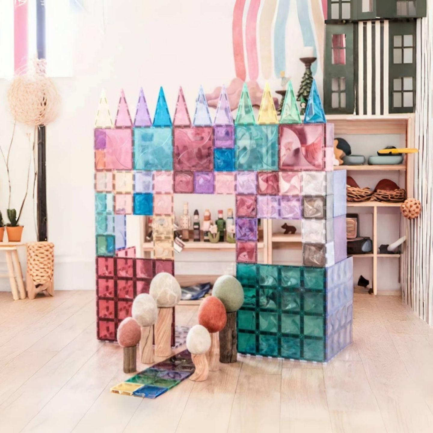 嘟嘟宝dudubao婴儿磁力片大尺寸发光球三角正方形摩天轮兼容mntl