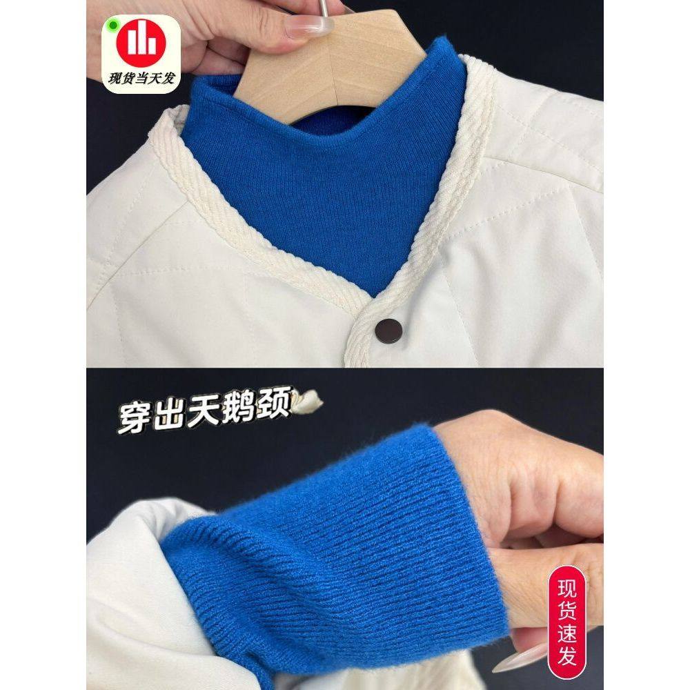 克莱因蓝叠穿打底衫女内搭秋冬高级感毛衣半高领软糯长袖针织上衣