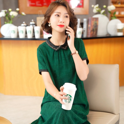 迪芬璐嘉气质优雅香云纱连衣裙女