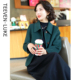 韩式 双面呢羊毛大衣女绿色翻领单排扣通勤外套柔软舒适春秋冬新款