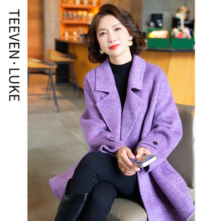 2025年新款双面呢大衣女韩版高级感羊毛呢外套气质秋冬季显瘦西服