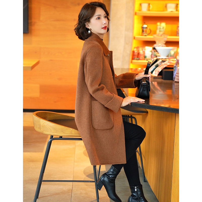 迪芬璐嘉羊毛双面呢韩版休闲大衣