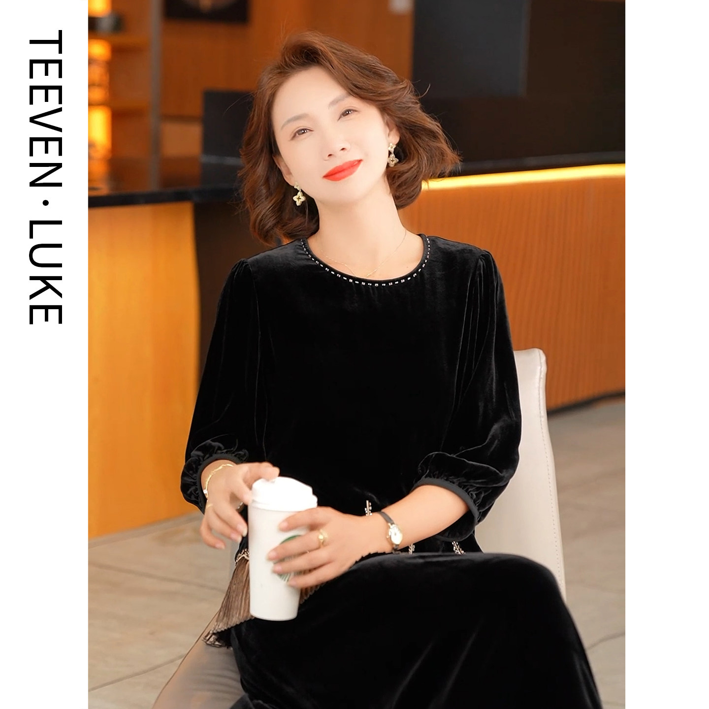 2026春秋真丝上衣女真丝丝绒轻奢小衫中老年妈妈端庄显瘦桑蚕丝