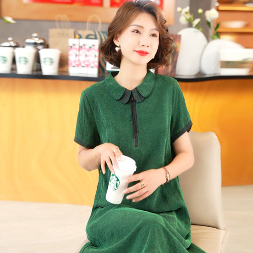 迪芬璐嘉气质复古香云纱连衣裙女