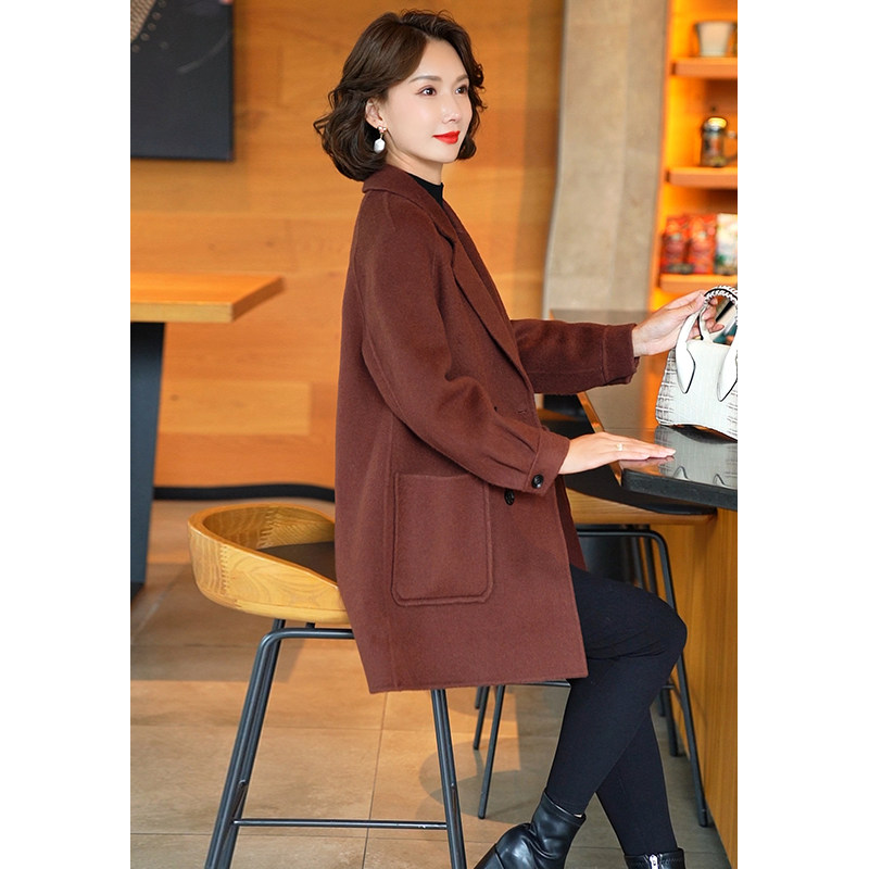 双面羊毛大衣女2024新款秋冬小个子韩版休闲宽松女士羊毛呢子外套,女装/女士精品,毛呢外套,淘宝优惠券,粉丝福利购,淘宝优惠卷