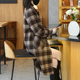 双面呢大衣女中长款 格子气质羊毛呢外套韩版 2023年秋冬新款 妈妈装