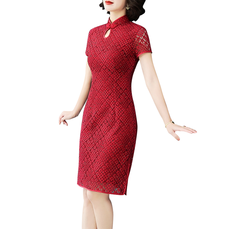 迪芬璐嘉喜婆婆婚宴改良旗袍礼服