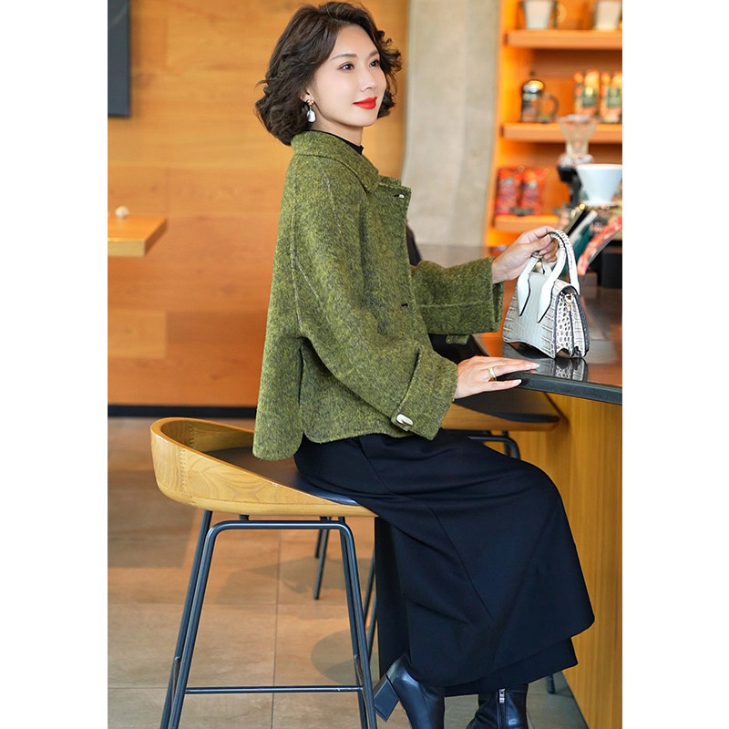 迪芬璐嘉短款羊毛双面呢韩版大衣