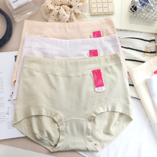 花仙子纯棉简约基础妈妈大码高腰胖女士包臀透气耐穿舒适抗菌内裤