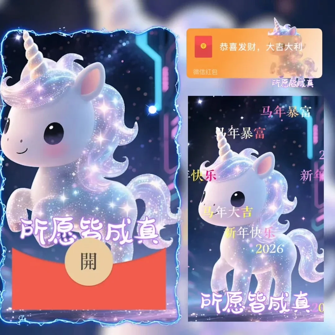 所愿皆成真微信红包封面序列号新款异形红包封面动态音乐
