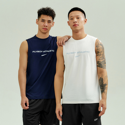 FLYBOY 3M反光条印花背心索罗娜凉感吸湿防晒运动坎肩男