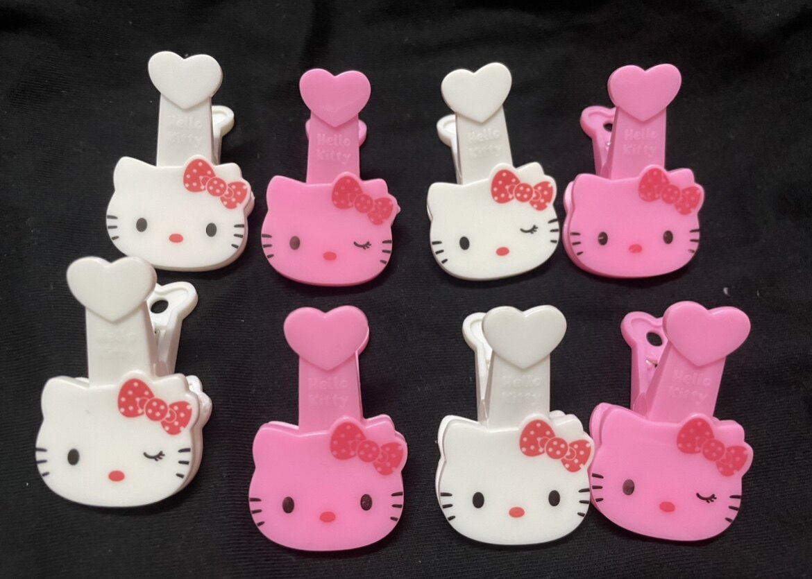 外贸尾单hello Kitty05年怀旧塑料零食夹内衣夹防吹走晾衣袜发夹