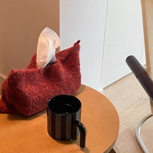 色复古家用客厅纸巾盒针织纸巾袋