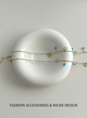 diy彩色锆石链条个性特别加钻o字链保色古风步摇流苏古装配饰挂链