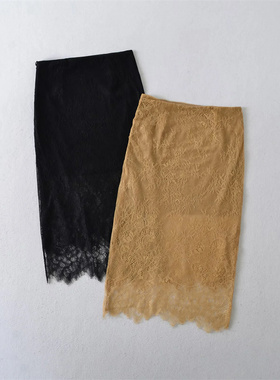 辣妹风蕾丝半身裙女2025新款夏季设计感高腰修身性感中长款包臀裙