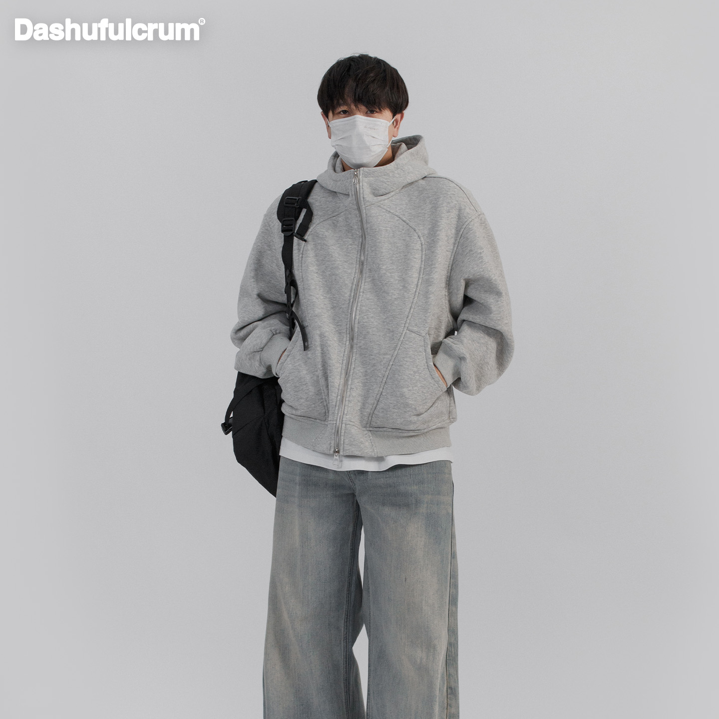 Dashufulcrum双拉链开衫连帽卫衣