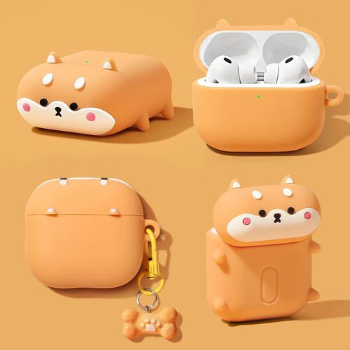 个性柴犬耳机套适用airpodspro3代蓝牙苹果pods4保护壳可爱动物盒