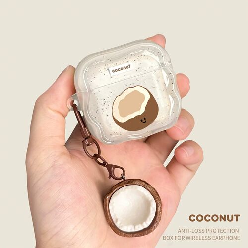 夏日椰子耳机保护套适用airpodspro3第二代airpods4/2苹果壳透明